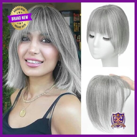 Human Hair Topper with Bangs Clip for Thinning Hair Volume main image 6